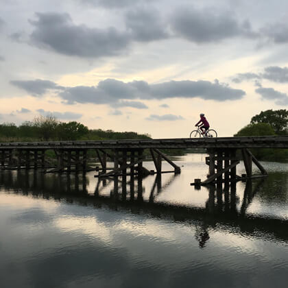 埼玉県坂戸市 / 八幡橋の夕景