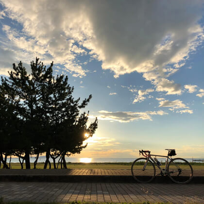 大阪府貝塚市 / 二色浜から望む大阪湾の夕陽